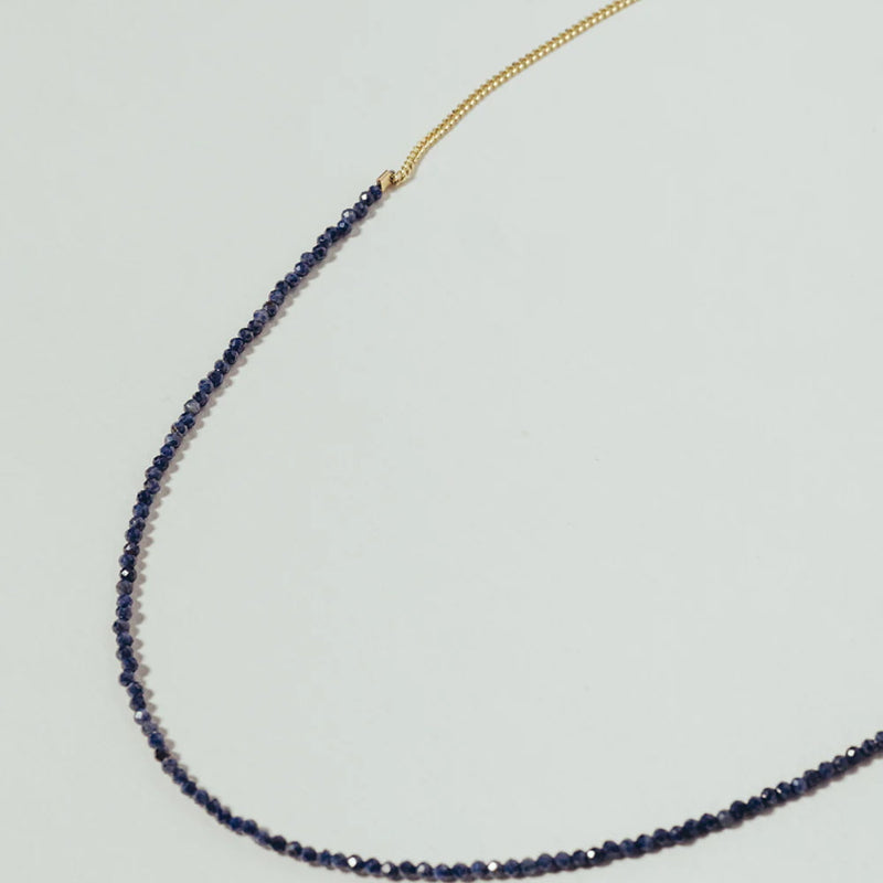 Sapphire night sky necklace gold